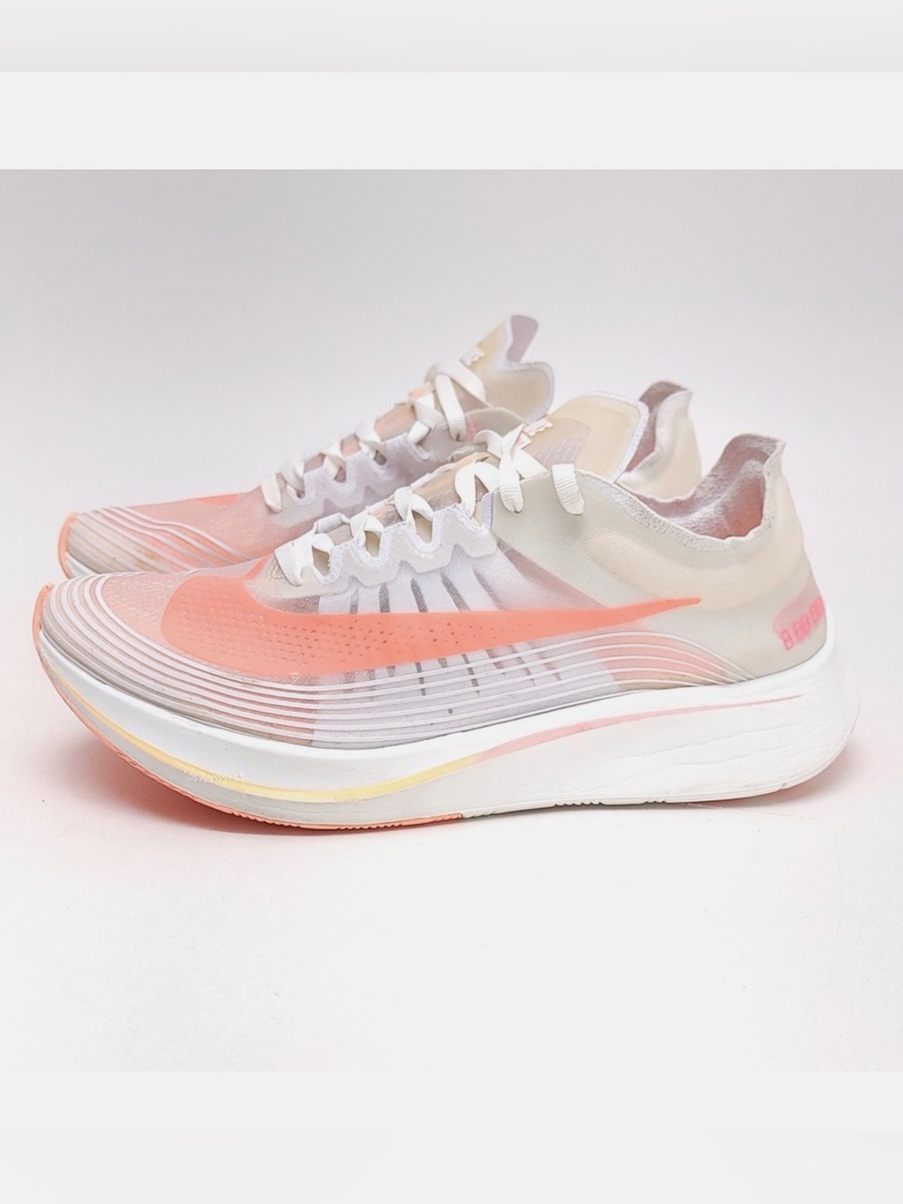 Nike Zoom Fly SP Womens 9. White Sunset Pulse Running Shoes AJ8229-108.